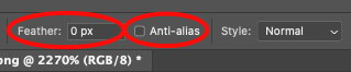 Feather and anti-alias settings