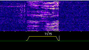 Waterfall display of an LSB signal